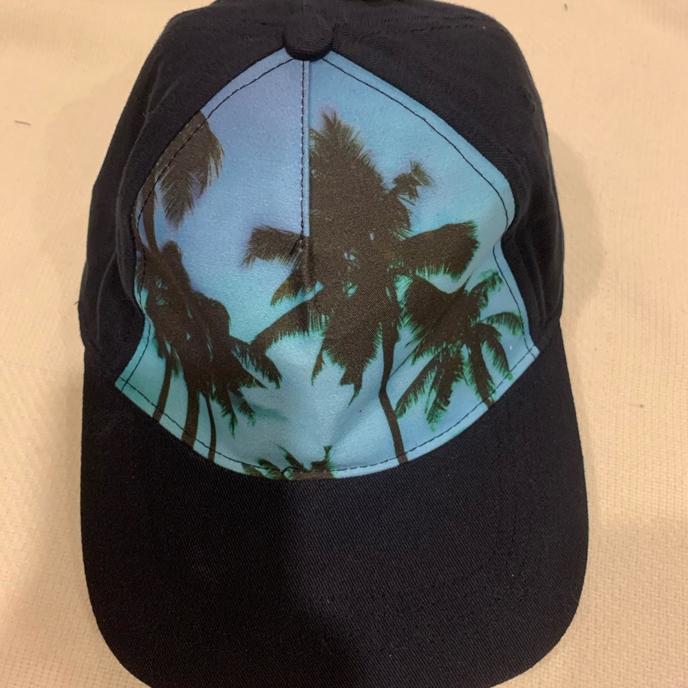 3/$25 Summer vibes men’s hat blue navy with palm